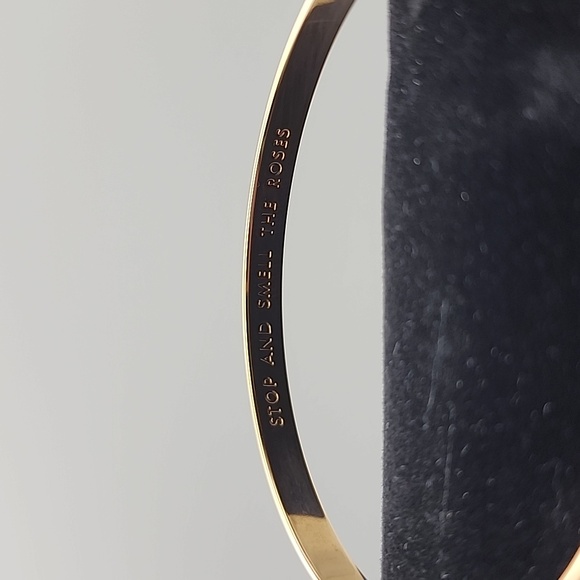 Kate Spade 8 Inch Elegant Gold Tone Women's Bracelet "Stop And Smell The Roses" - Picture 2 of 5